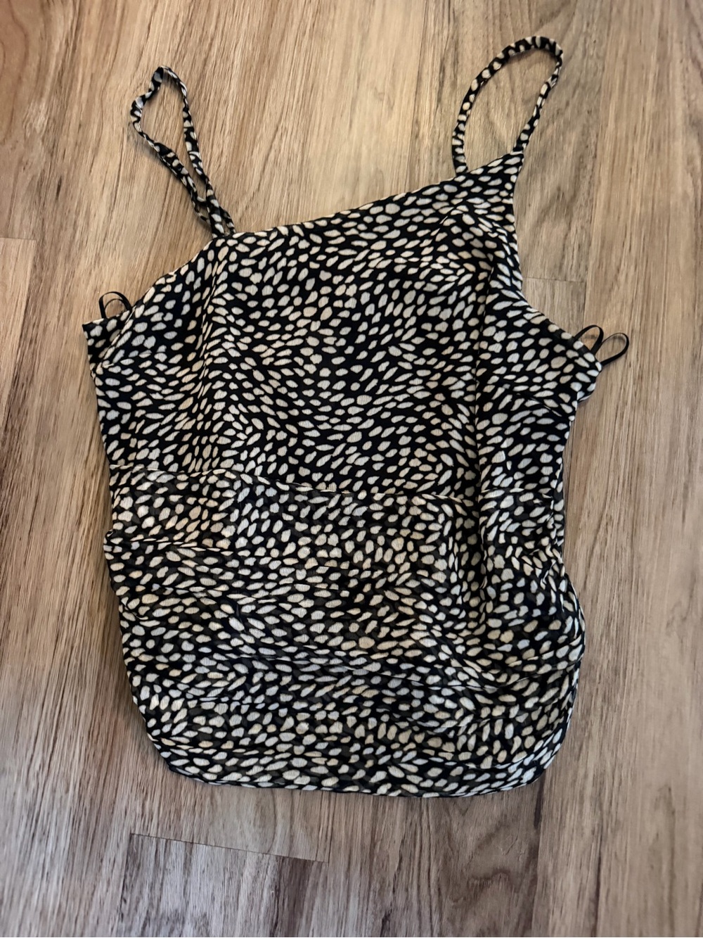 Old Navy Black and Cream Spotted Camisole